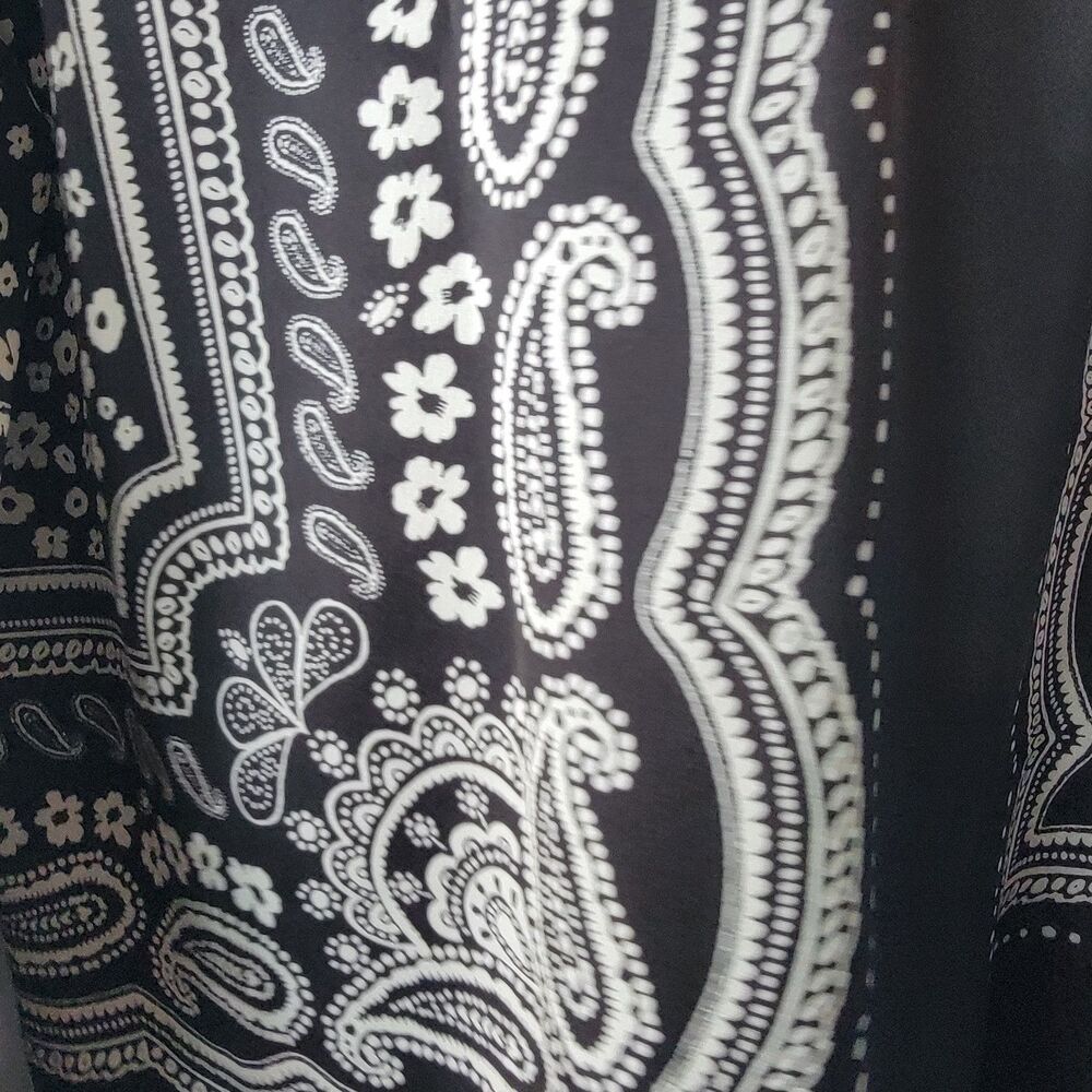 LOFT womens Paisley Everyday Relaxed Shirt sz L Long sleeves with button cuffs - Picture 6 of 8